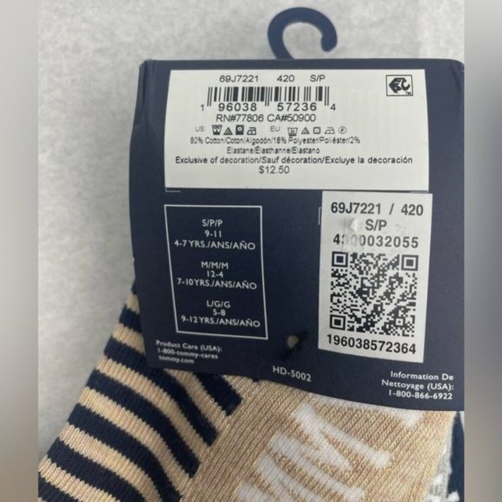 KIDS~TOMMY HILFIGER ~QUATER TOP SOCKS 3- PACK. - Picture 4 of 8